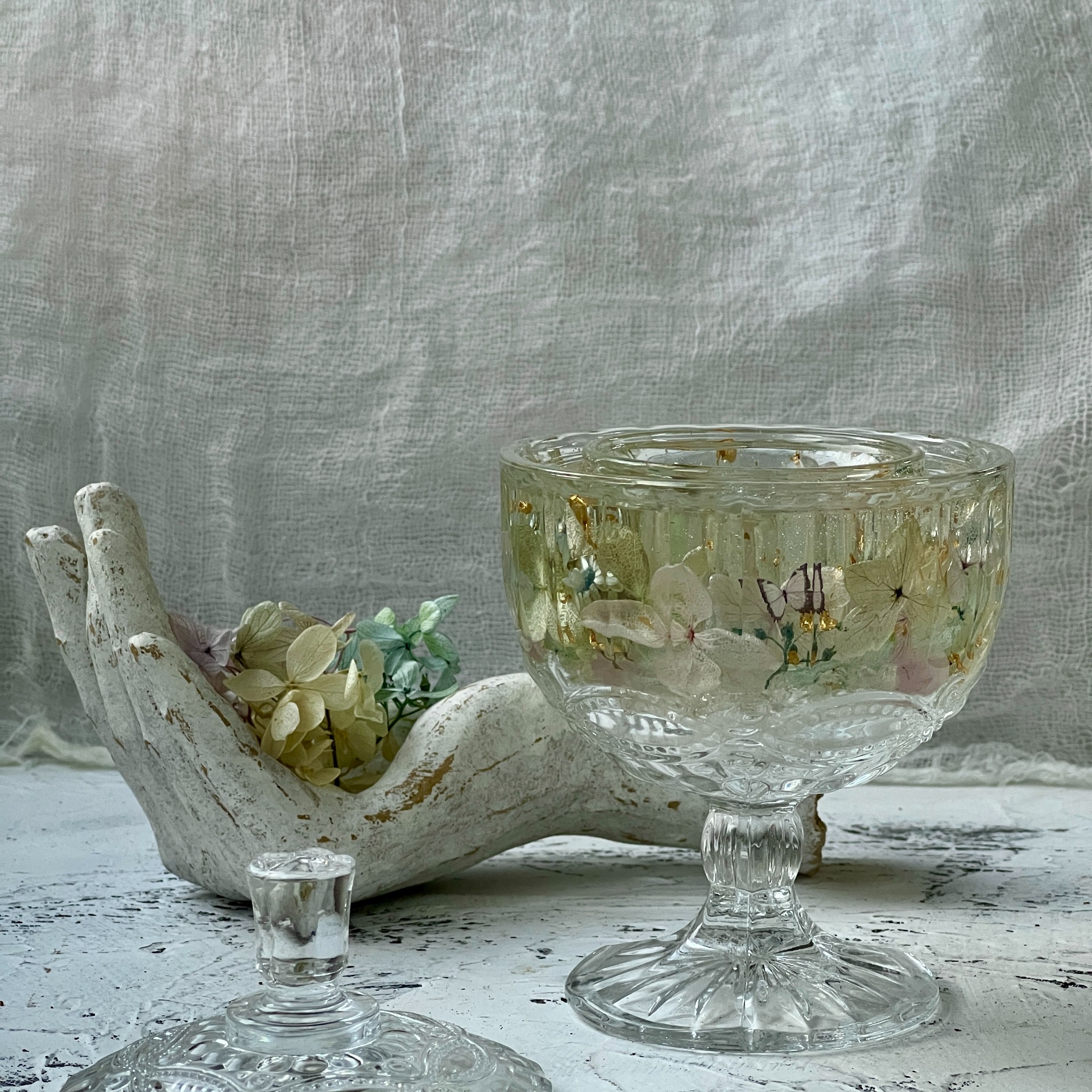 水晶不凋花燭台